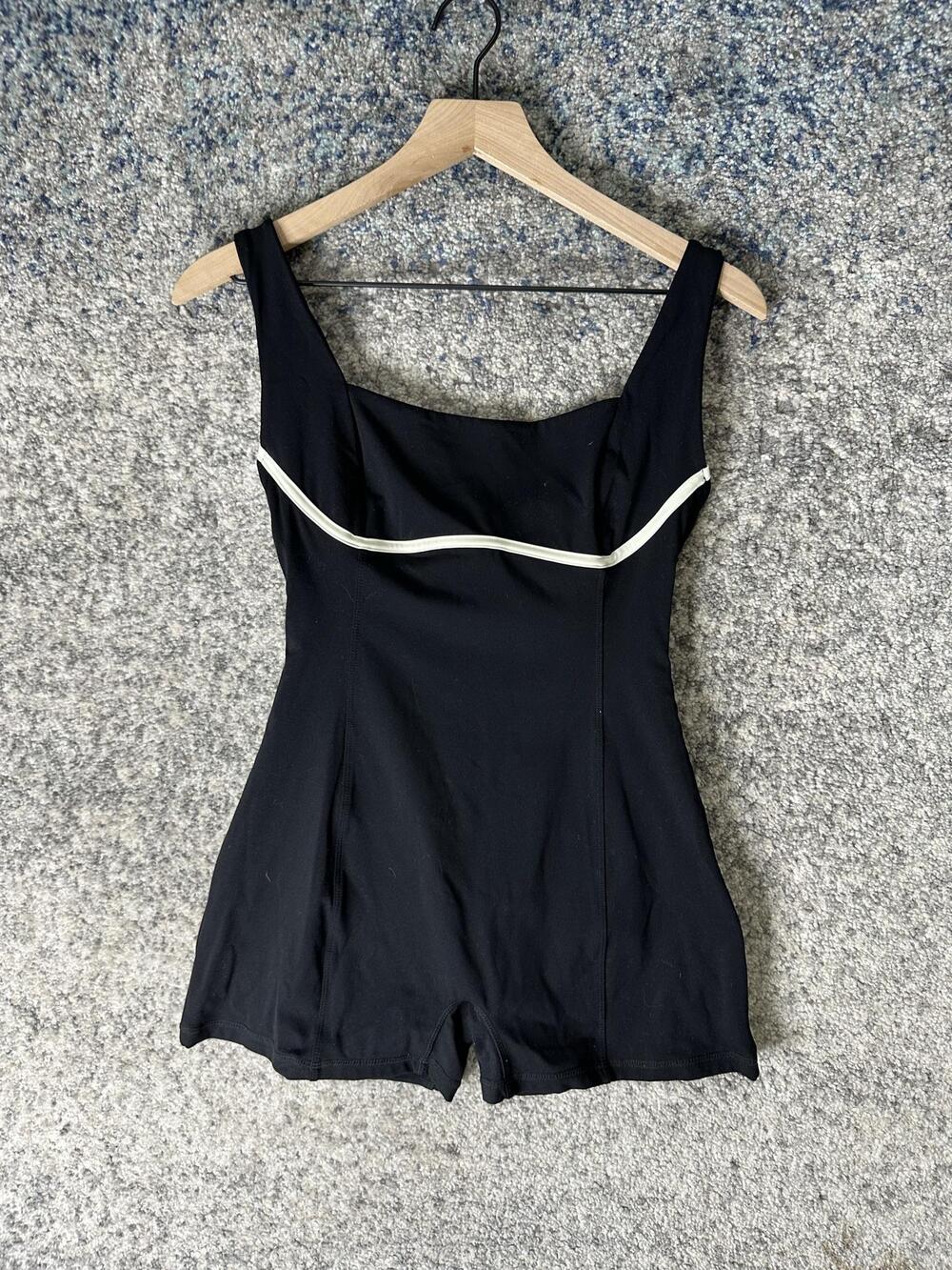 Monday Body Torsette Bodysuit Womens Large Black Open Bust Shapewear Shorts